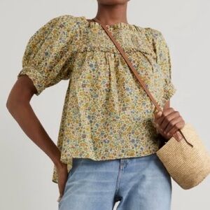 [doen] frances top in liberty print sunshine bell floral